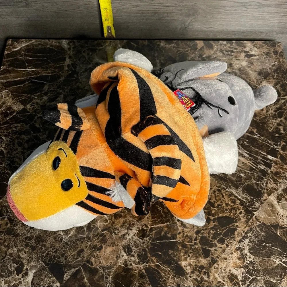 Jumbo Flip A Zoo Reversible Tiger Elephant 20” Plush Toy Pillow Stuffed Animal - Picture 5 of 10